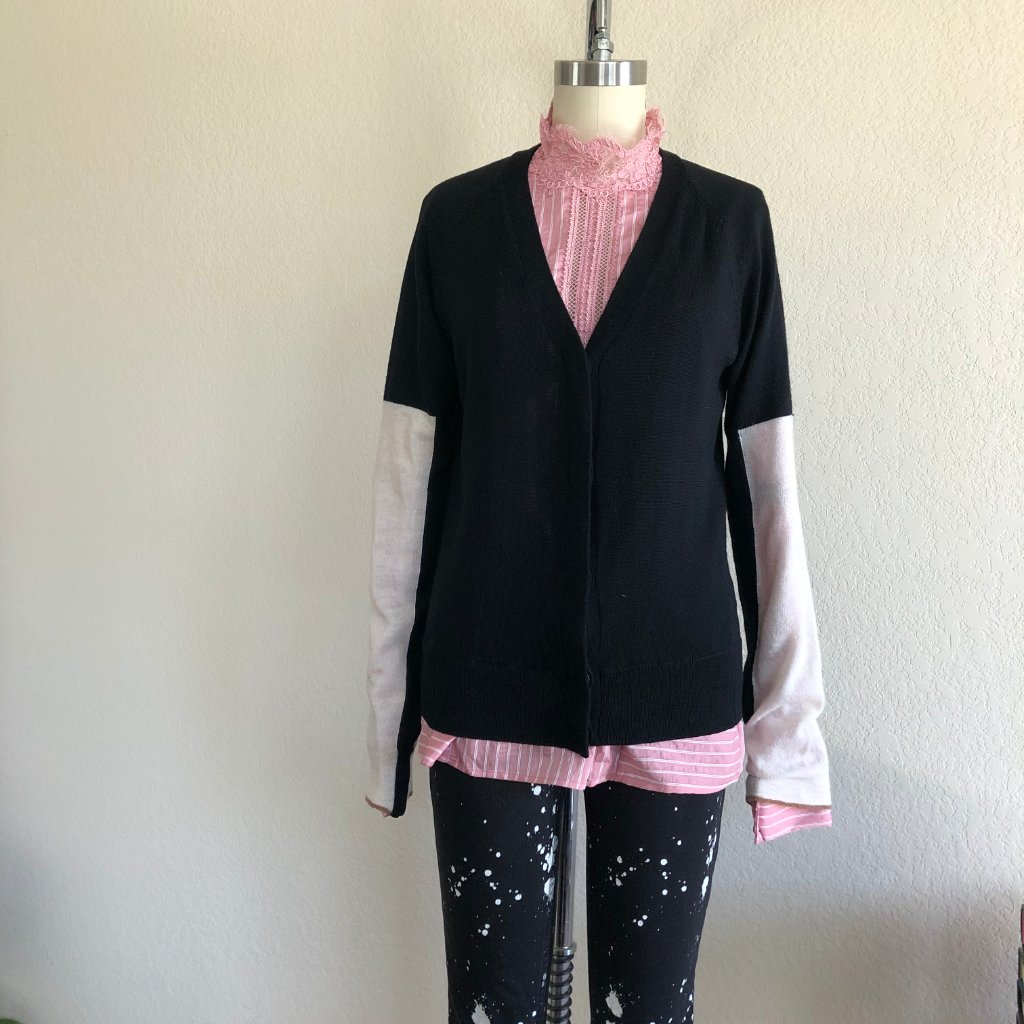 A.L.C. Japanese Wool Color Block Cardigan